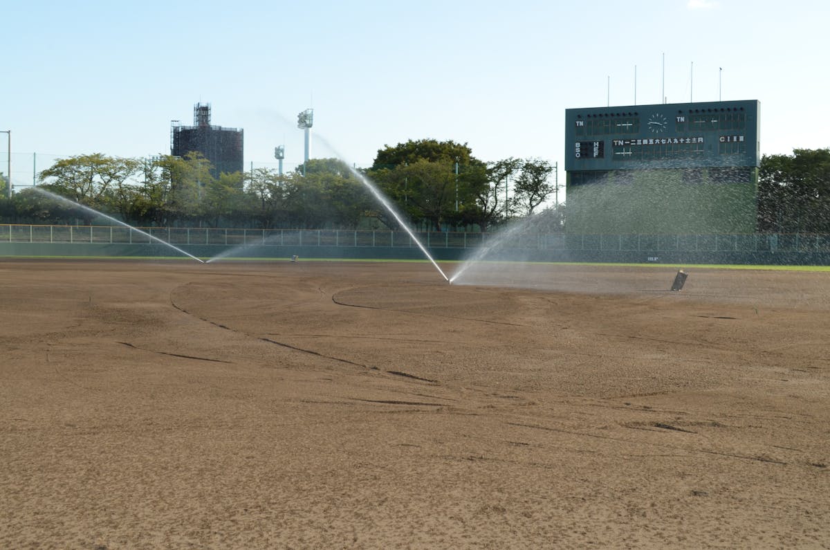 野球場への散水機導入事例