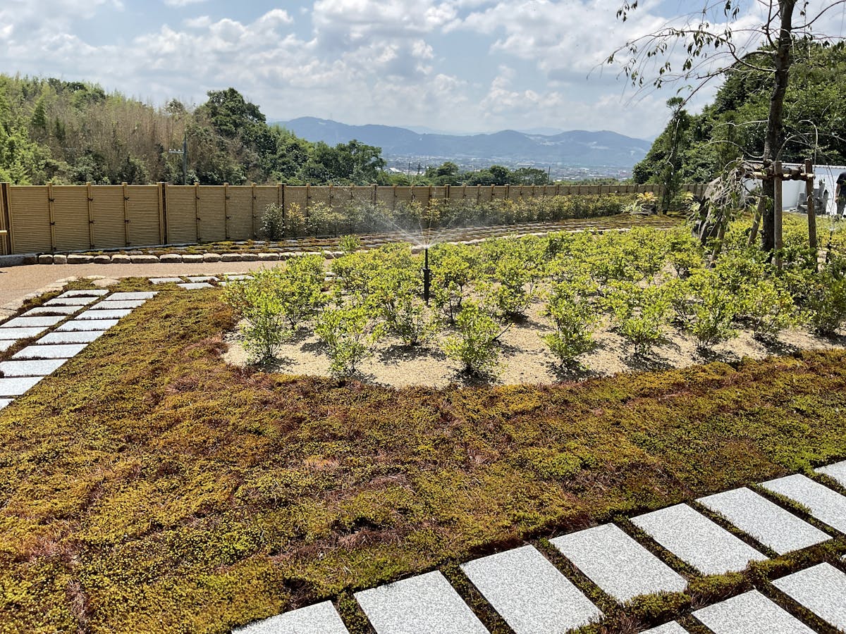 寺社仏閣の苔庭、国宝の日本庭園に使える散水機、自動散水システム